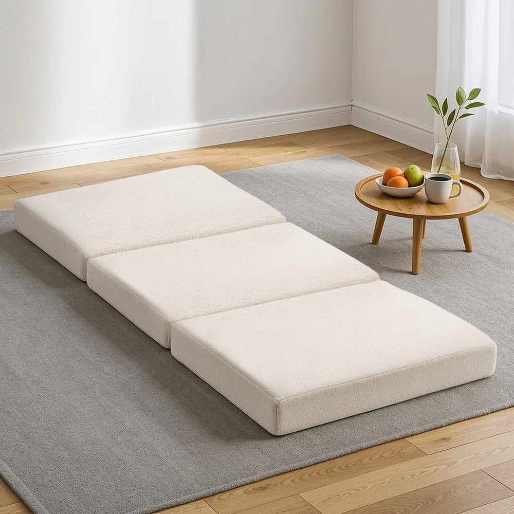Giselle Bedding Foldable Mattress Fleece Portable 3-fold Folding Foam Mattresses