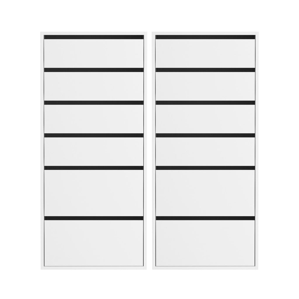 Artiss 2x Chest of 6 Drawers Dresser Tallboy White