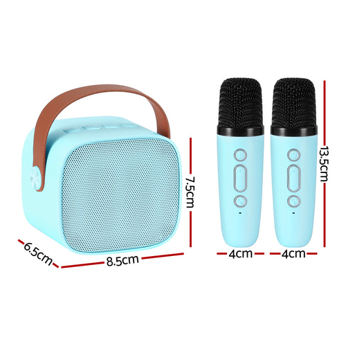 Alpha Mini Portable Karaoke Machine for Adults Kids with 2 Wireless Microphones