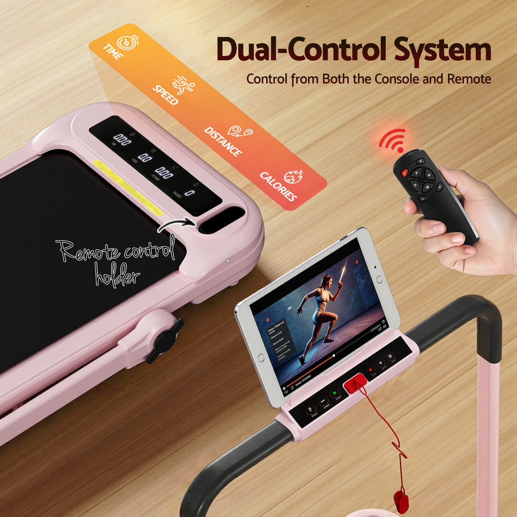 Everfit Treadmill Electric Walking Pad with Incline Foldable for Home Gym Pink