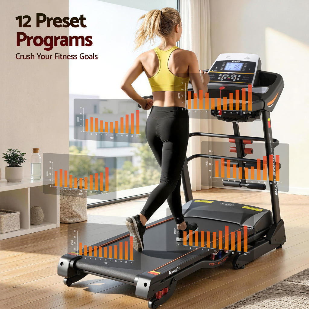 Everfit Treadmill Electric Home Gym Fitness Exercise Machine w/ Massager 480mm