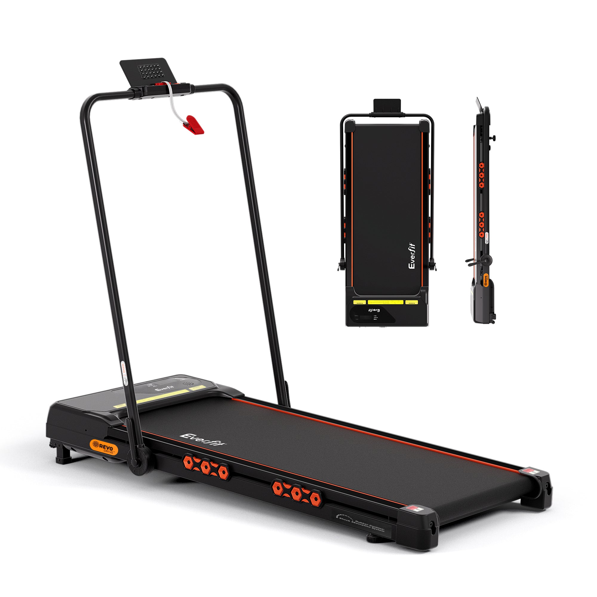 Everfit Treadmill Electric Walking Pad Auto Incline Foldable for Home Gym Black