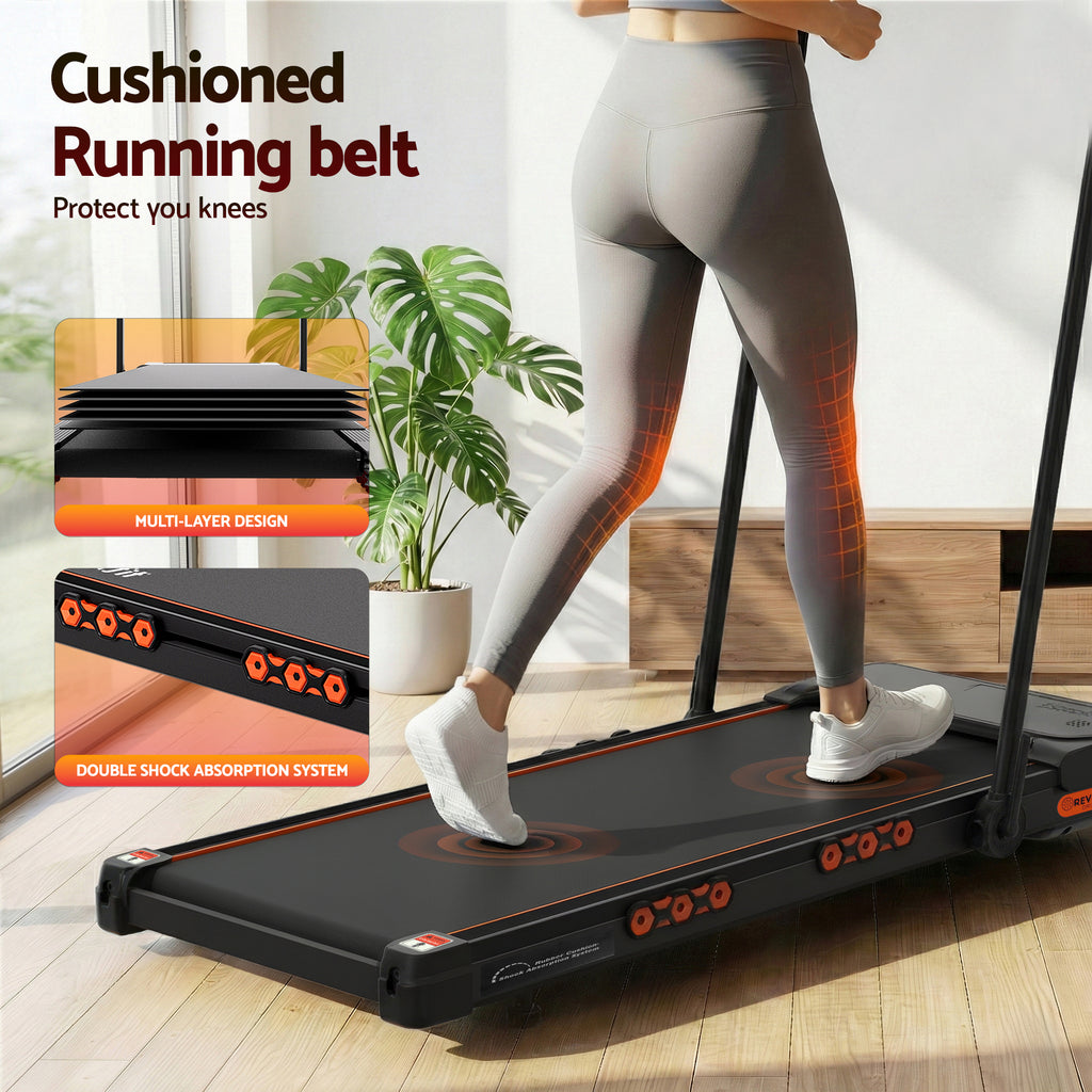Everfit Treadmill Electric Walking Pad Auto Incline Foldable for Home Gym Black