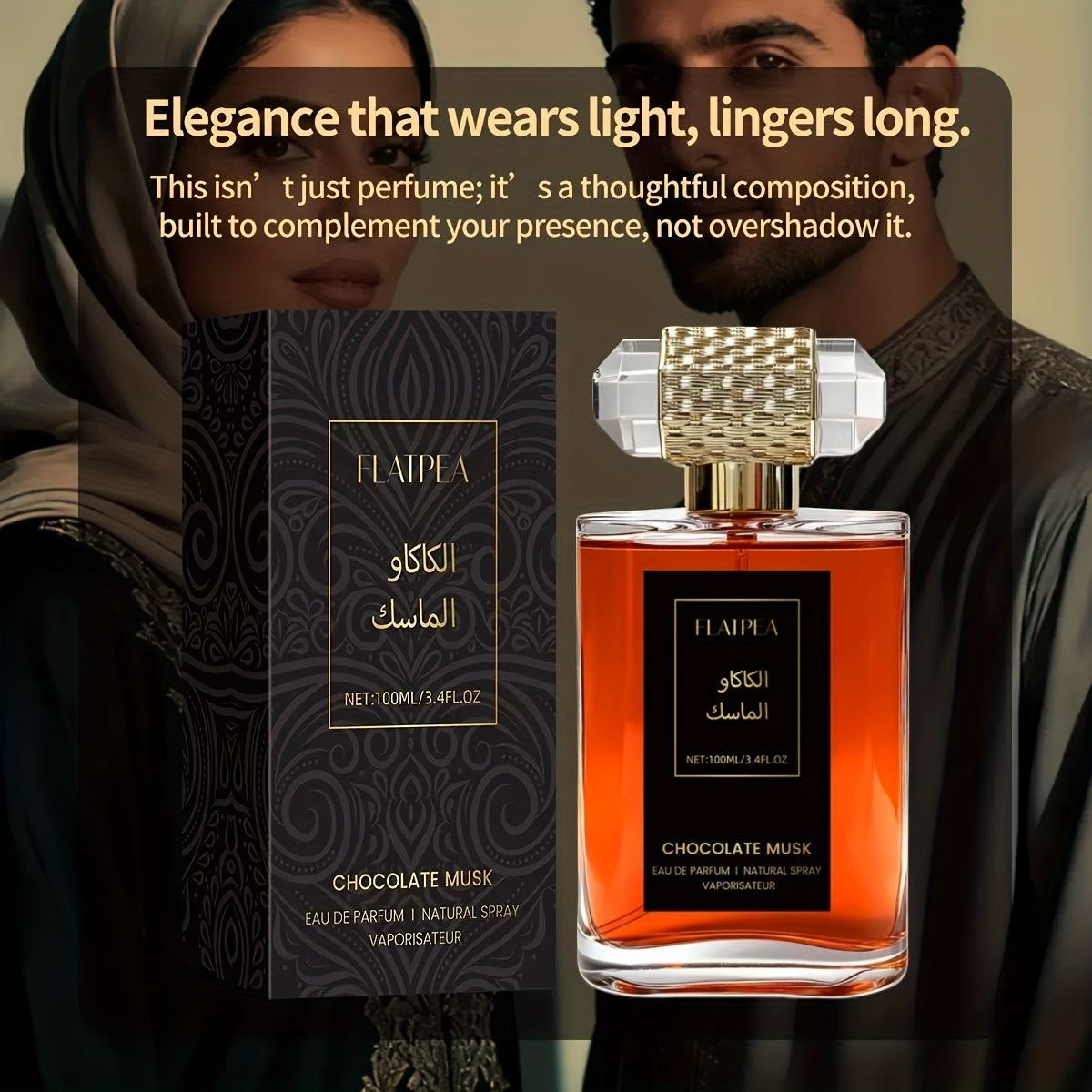 100ml women's perfume, chocolate, vanilla, musk, long-lasting sweet fragrance, women's fragrance spray, body/hair spray, alcohol-free, travel size, easy to carry, alcohol-free, suitable for daily/date/vacation/party, ideal gift for women/birthday gift/Chr
