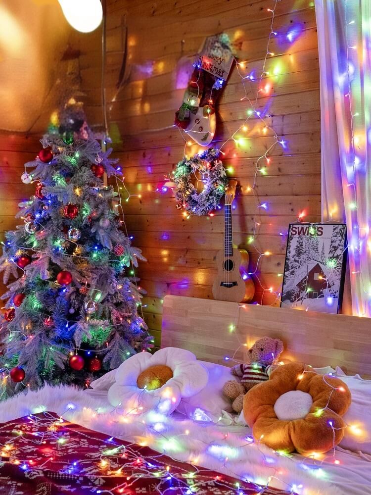 900 LED Colorful USB Fairy String Lights with Remote, 30m Green Wire, IP44 Waterproof 8-Mode Timer for Christmas Bedroom Wreath Decor
