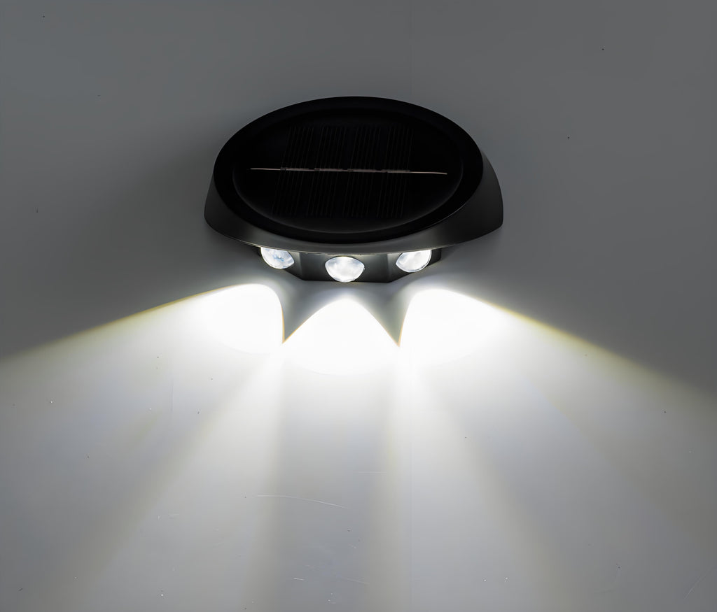 Solar Outdoor Wall Lights (4-Pack): IP44 Waterproof LED Sconces for Garden, Patio & Pathway Lighting（white light）