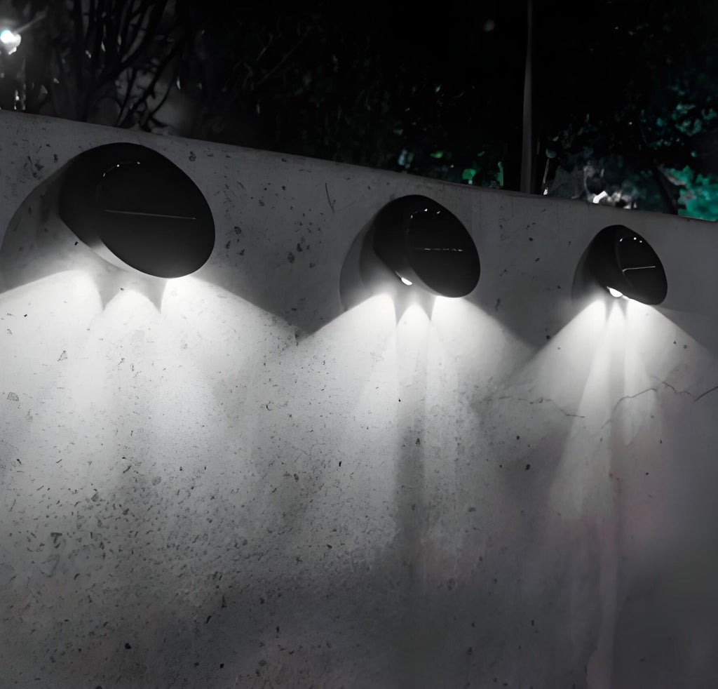 Solar Outdoor Wall Lights (4-Pack): IP44 Waterproof LED Sconces for Garden, Patio & Pathway Lighting（white light）