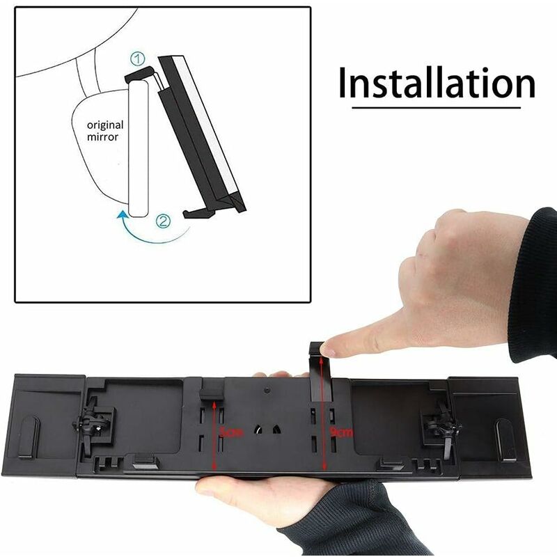 Rearview Mirror, Car Interior Rearview Mirror Wide Angle Car Interior Rearview Mirror Universal Foldable Detachable Car