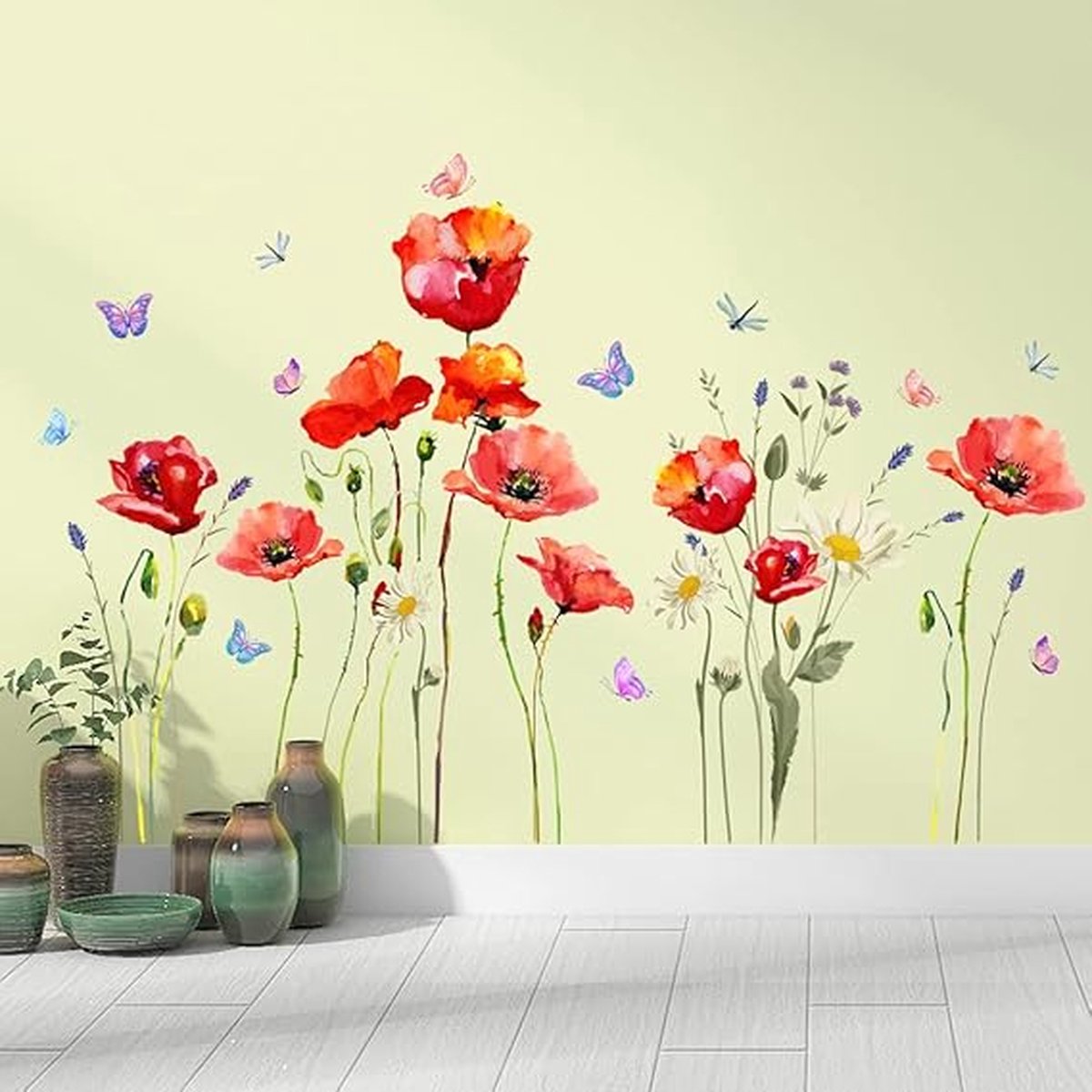 Wall sticker - flowers - Reusable / repositionable - Children's room - Boys - girls - Home decor - Colorful Wall Sticker - for living room baby rooms bedroom toilet decoration - 110*70 cm