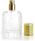 Mini perfume bottles - 50ml - Empty spray bottle - Travel bottle - Perfume atomizer - Perfume bottles - Refillable - Gold - Transparent - Glass - For travel, going out, handbags