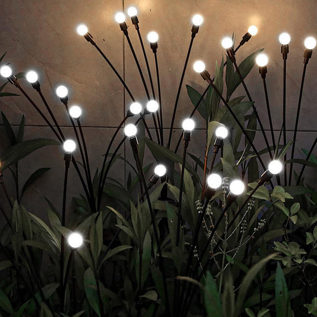 LED solar lights - Outdoor lighting - Solar garden lighting - Mood lighting - LED solar garden lights - Firefly-shaped - 12 flower pots x 2 - Waterproof, suitable for outdoor use - Ideal for decorating patio paths - White light
