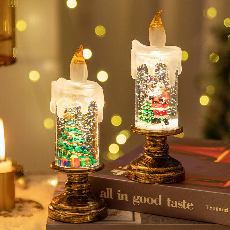 LED Candles - LED Christmas Flameless Candle Lamp - Suitable for Home Decoration - Christmas Snowball Candle - Rotating Candle Desk Night Light - Christmas Window Candle Holder - Battery Operated - Angel