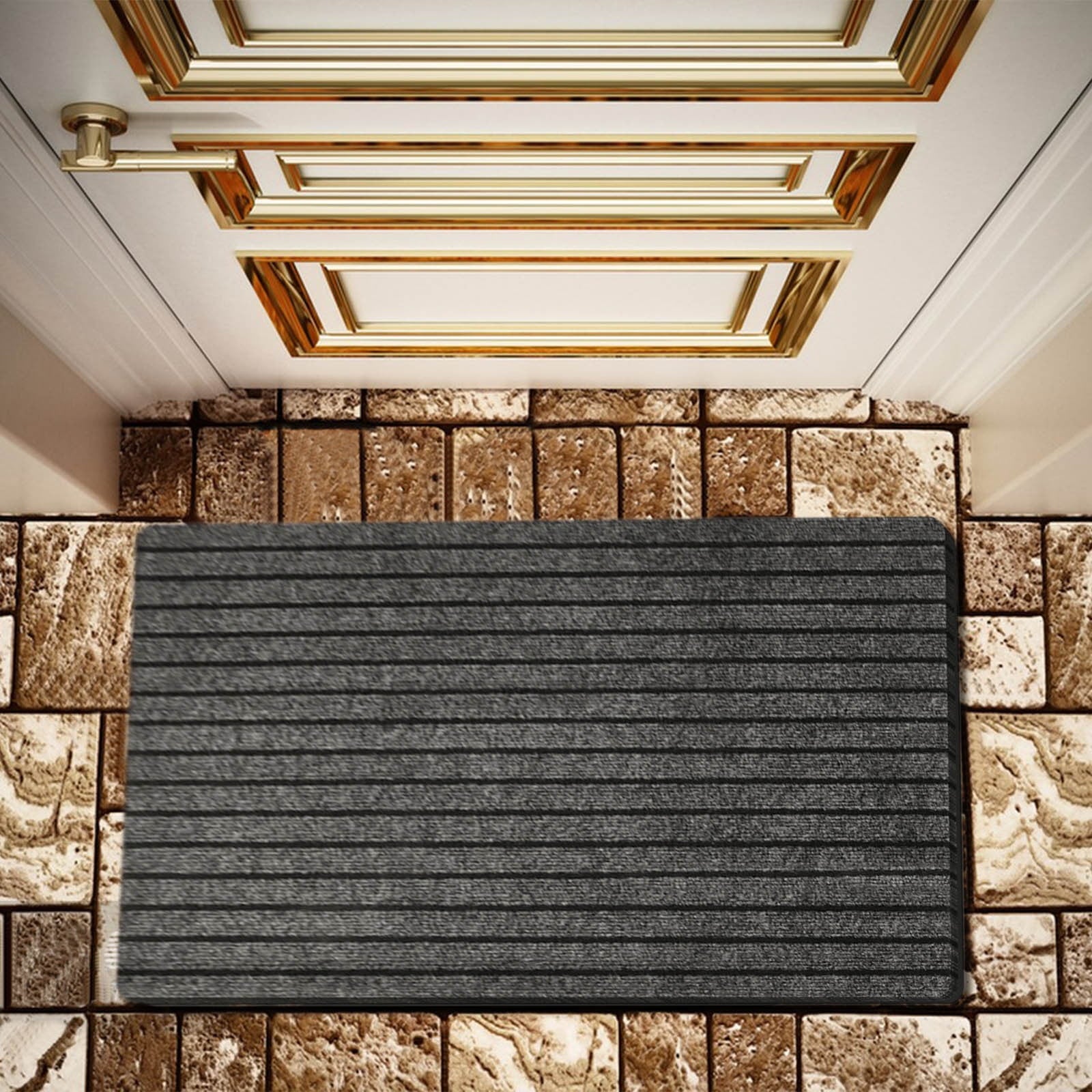 PALIFEUR Durable Welcome Mat, 16x24" Non-Slip Heavy Duty Door Mat For Entrance Washable Quick-drying Floor Mats Front Door Mat for Outside Entrance Floor Home Decor Gray