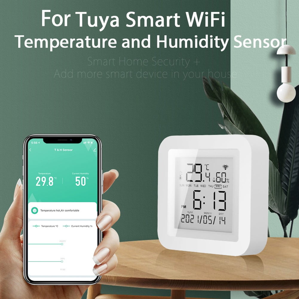 1Set Wifi Thermometer with Usb Cable for Tuya Smart Wifi Thermometer Hygrometer Indoor Room Digital Temperature Sensor
