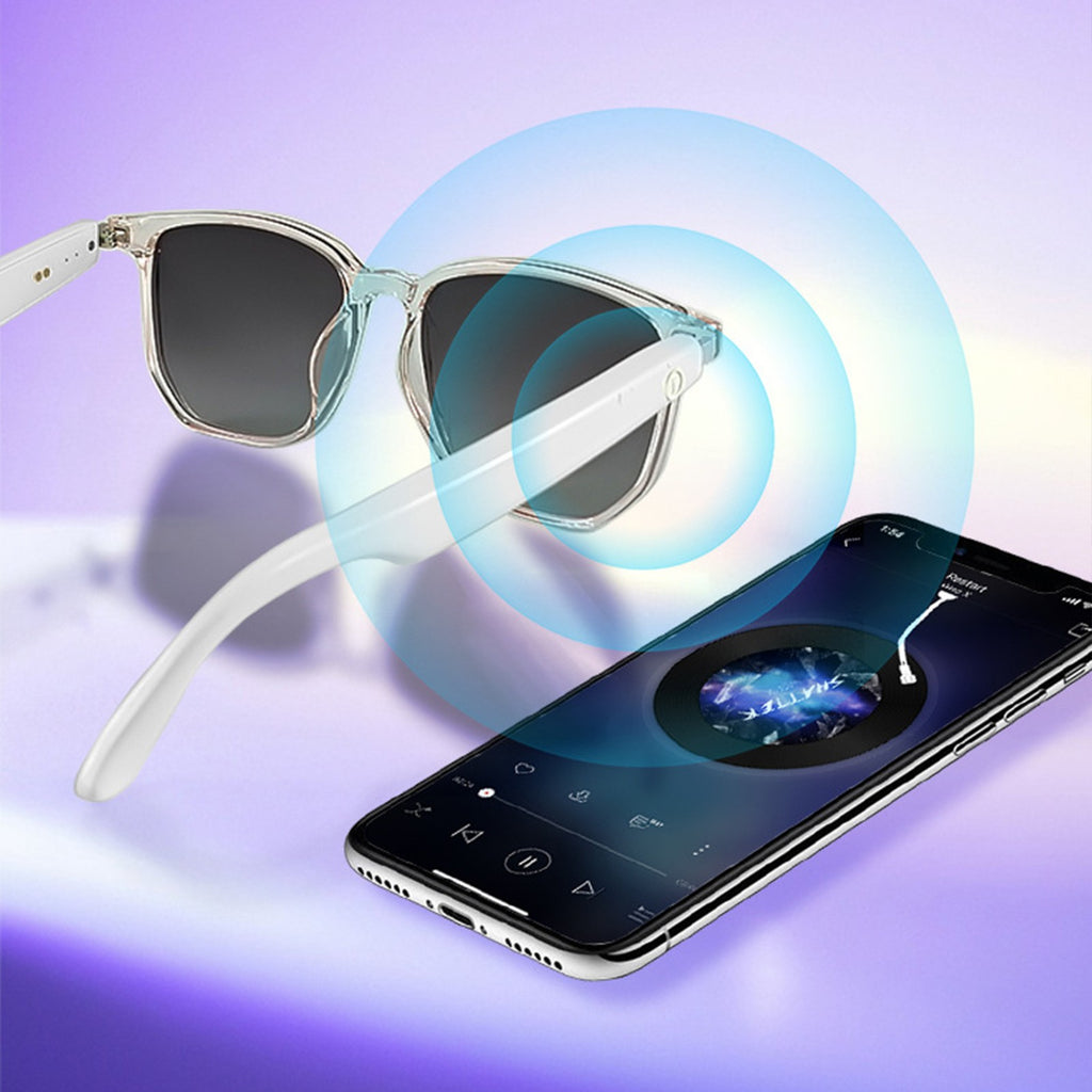 Smart Glasses with Wireless Earbuds, Lightweight Glasses With Blue Light Protection Wireless Bluetooth 5.3 Headset Function Built-in Music And Speakers Support For And Voice Black