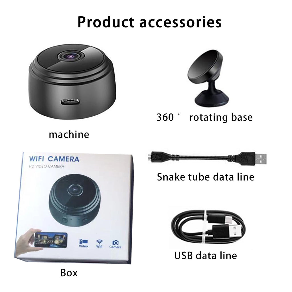 Magnetic Mini Security Camera - 3 Pack 1080P WiFi Wireless Security Camera - Motion Detection, Night Vision, Loop Recording, USB Rechargeable, Indoor & Outdoor Use, Home/Office Surveillance