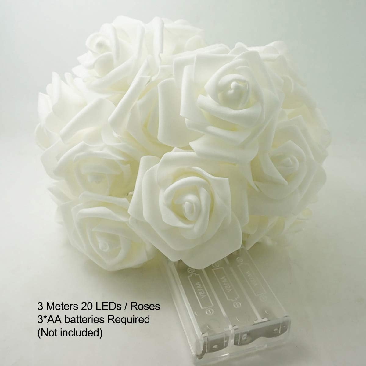 Rose Lights - Living Room Mood Lighting - LED Lights - Bedroom Decoration - Artificial Flowers - Wedding Decoration - Home Accessories - Light Chain - Room Decoration - Party Lighting - Warm White - 1 Piece