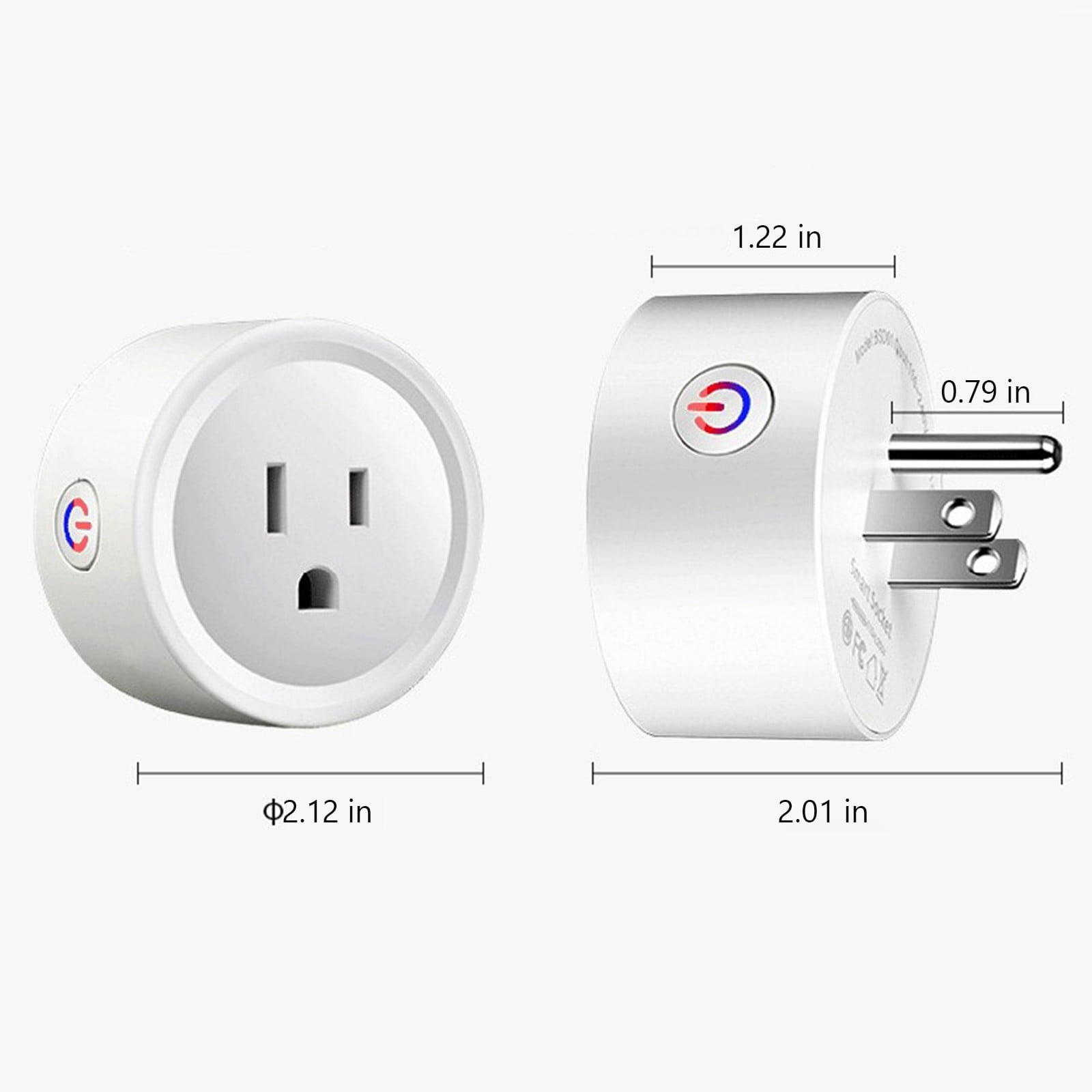 Smart Plug, WiFi Smart Plugs, Smart Outlet Timer with APP Remote Control, 2.4GHz Wi-Fi Only,Voice Control, No Hub Required, Timer and Schedule Function White