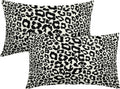 Lime Green White Leopard Print Pillow Covers 18x18 Inch Set of 2 Cheetah Animal Spots Decorative Throw Pillows For Couch Farmhouse Chinoiserie Pillow Cases Home Decor For Room Sofa Bed Porch Outdoor 12" x 20" Yellow Leopard
