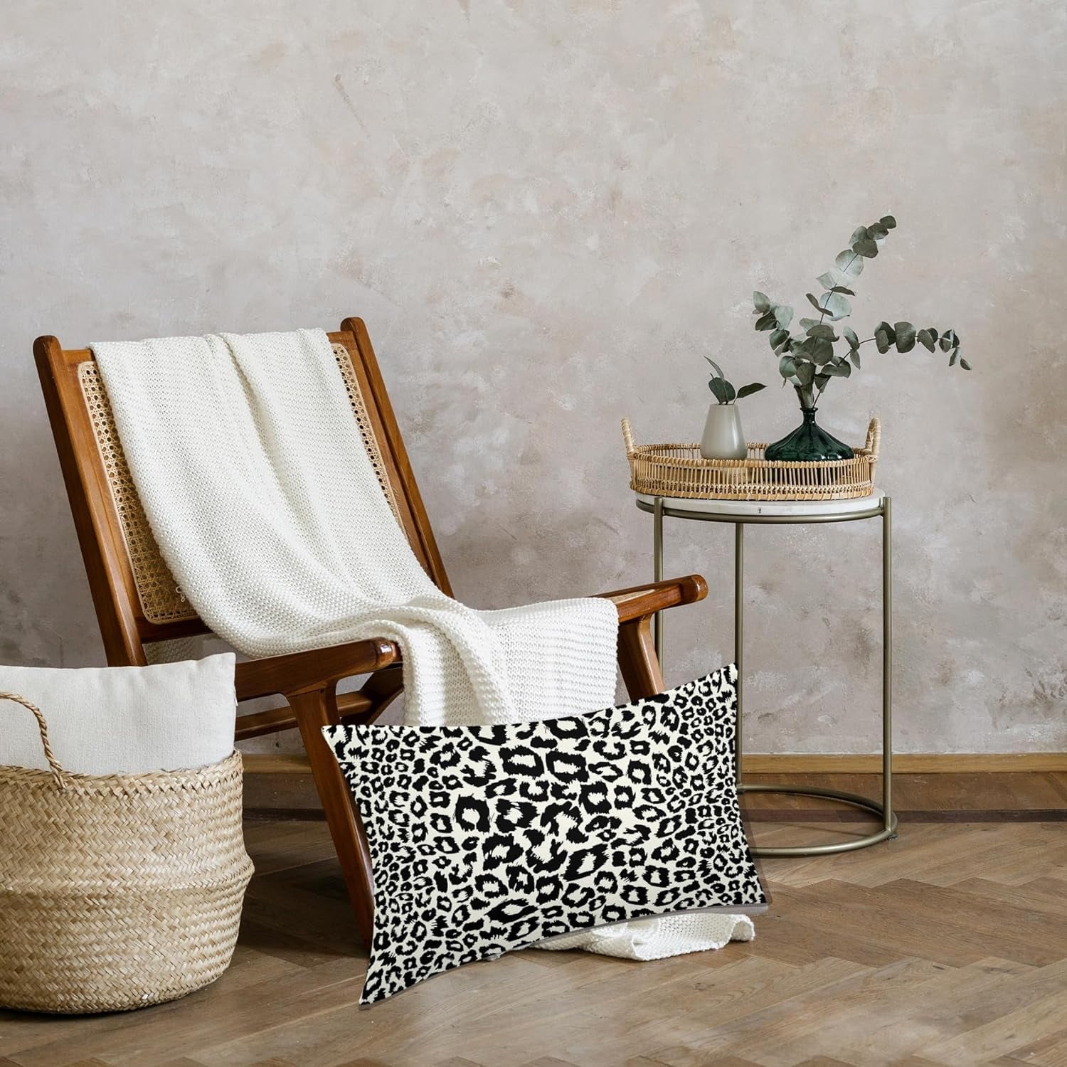 Lime Green White Leopard Print Pillow Covers 18x18 Inch Set of 2 Cheetah Animal Spots Decorative Throw Pillows For Couch Farmhouse Chinoiserie Pillow Cases Home Decor For Room Sofa Bed Porch Outdoor 12" x 20" Yellow Leopard