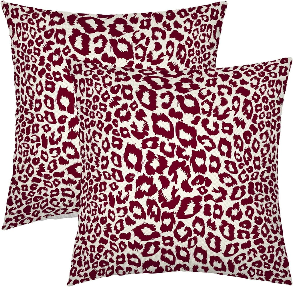 Lime Green White Leopard Print Pillow Covers 18x18 Inch Set of 2 Cheetah Animal Spots Decorative Throw Pillows For Couch Farmhouse Chinoiserie Pillow Cases Home Decor For Room Sofa Bed Porch Outdoor 16" x 16" Yellow Leopard