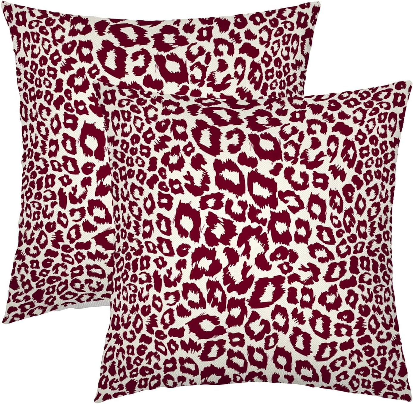 Lime Green White Leopard Print Pillow Covers 18x18 Inch Set of 2 Cheetah Animal Spots Decorative Throw Pillows For Couch Farmhouse Chinoiserie Pillow Cases Home Decor For Room Sofa Bed Porch Outdoor 16" x 16" Yellow Leopard
