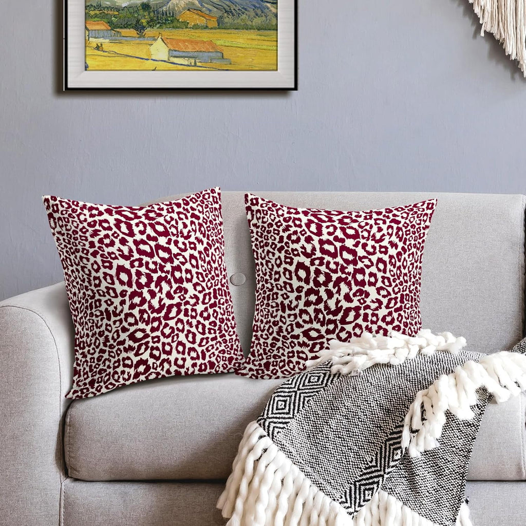 Lime Green White Leopard Print Pillow Covers 18x18 Inch Set of 2 Cheetah Animal Spots Decorative Throw Pillows For Couch Farmhouse Chinoiserie Pillow Cases Home Decor For Room Sofa Bed Porch Outdoor 16" x 16" Yellow Leopard