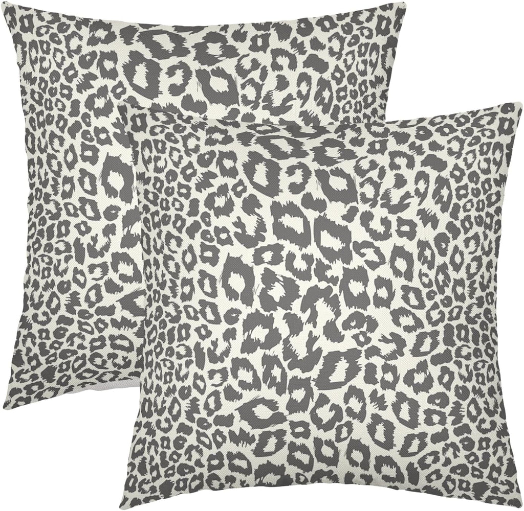 Lime Green White Leopard Print Pillow Covers 18x18 Inch Set of 2 Cheetah Animal Spots Decorative Throw Pillows For Couch Farmhouse Chinoiserie Pillow Cases Home Decor For Room Sofa Bed Porch Outdoor 20" x 20" Yellow Leopard