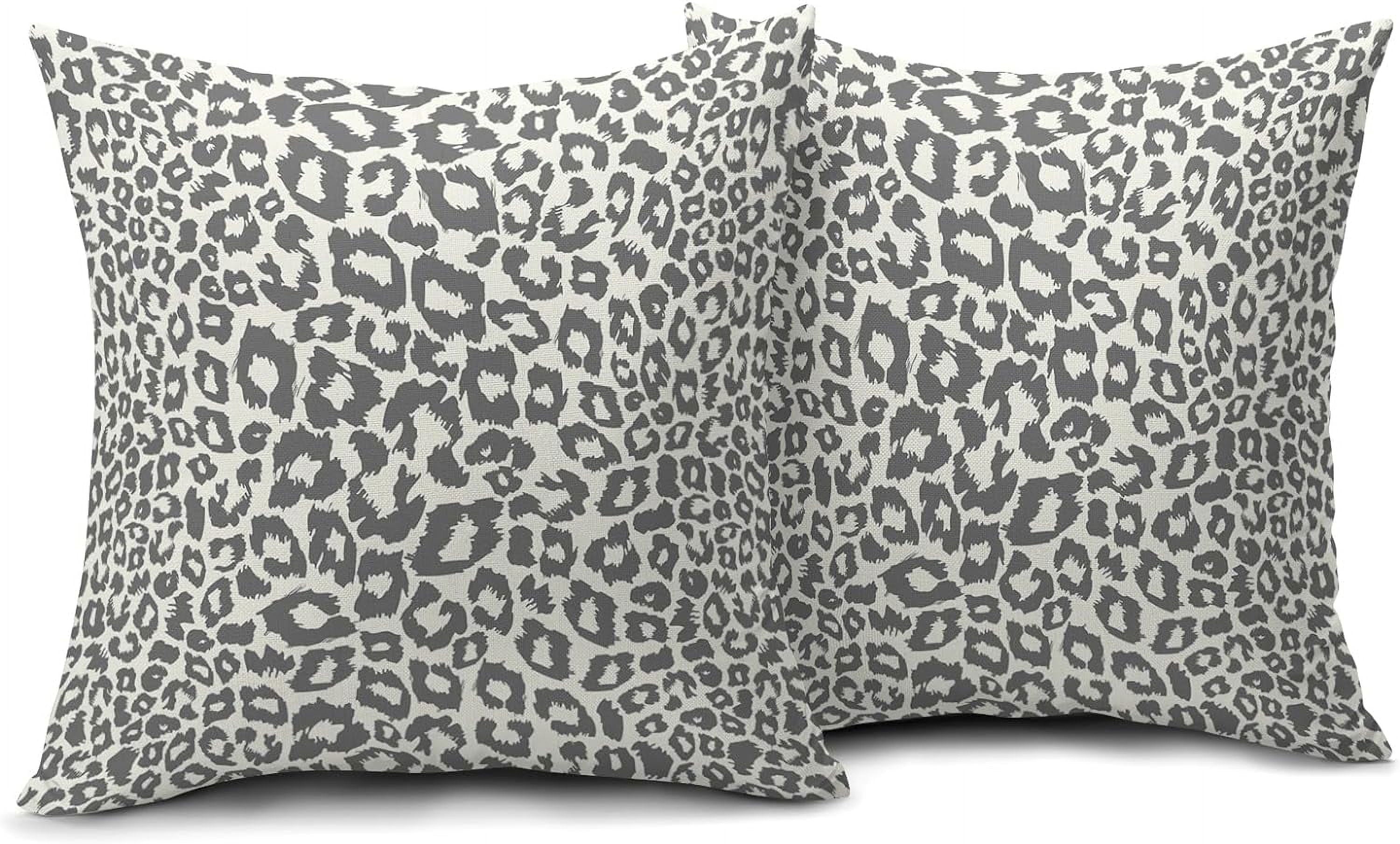 Lime Green White Leopard Print Pillow Covers 18x18 Inch Set of 2 Cheetah Animal Spots Decorative Throw Pillows For Couch Farmhouse Chinoiserie Pillow Cases Home Decor For Room Sofa Bed Porch Outdoor 20" x 20" Yellow Leopard