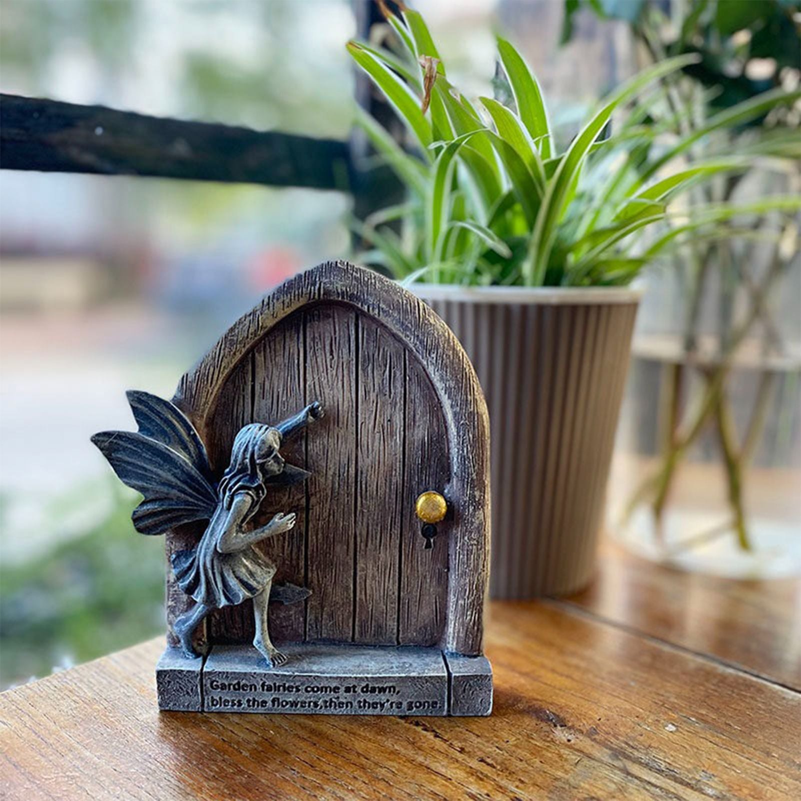 Whimsical Fairy Door Garden Statue Enchanting Outdoor & Indoor Decor for Flower Beds, Patios, Lawns, and Fairy Gardens