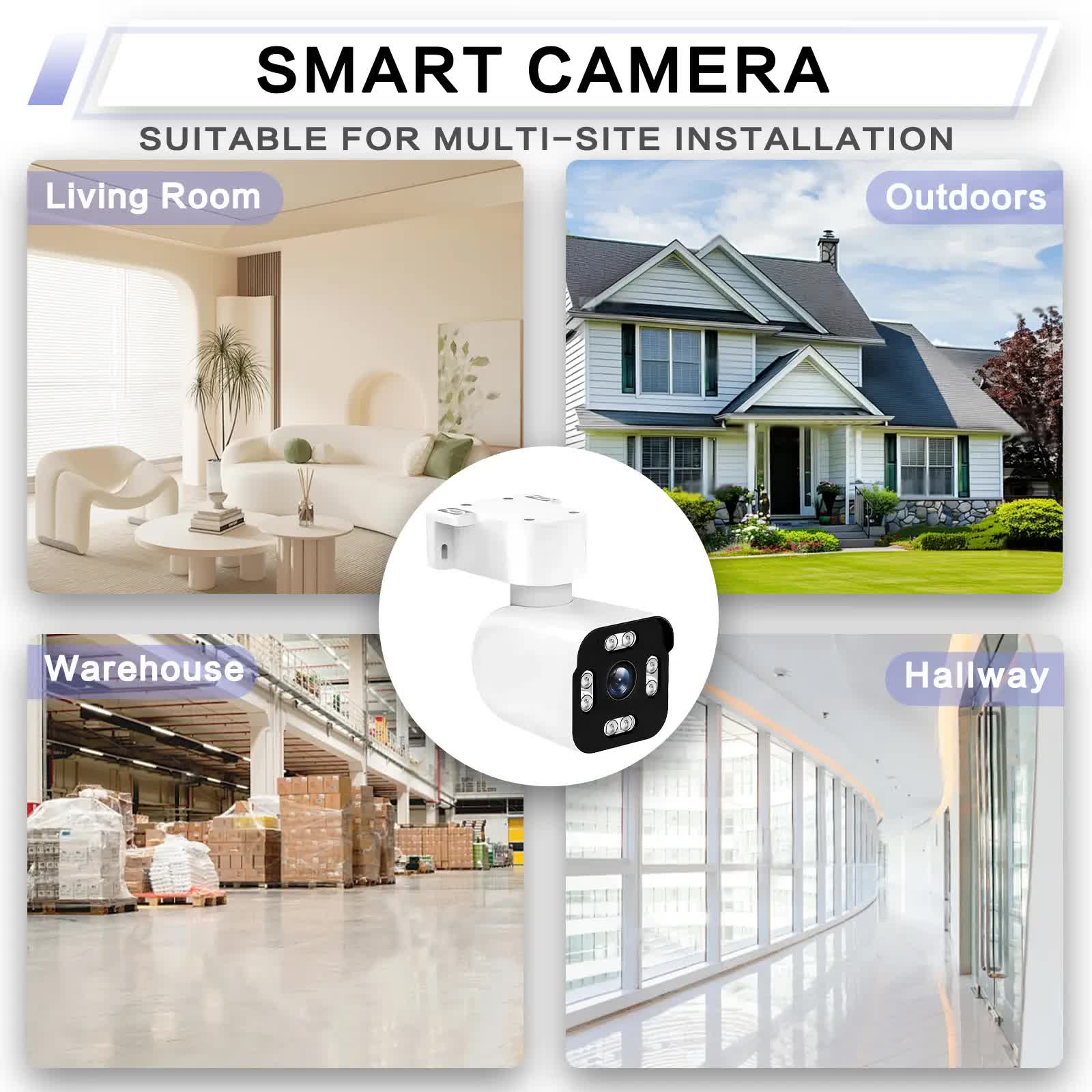 3MPSecurity Cameras for Home, 2.4G Wifi House Surveillance Cameras with Audio And Video, Security Cameras Wireless Outdoor with PTZ And Motion Detection, Wired Outdoor Security Camera Support Color Night Vision, SD Card Video Recording