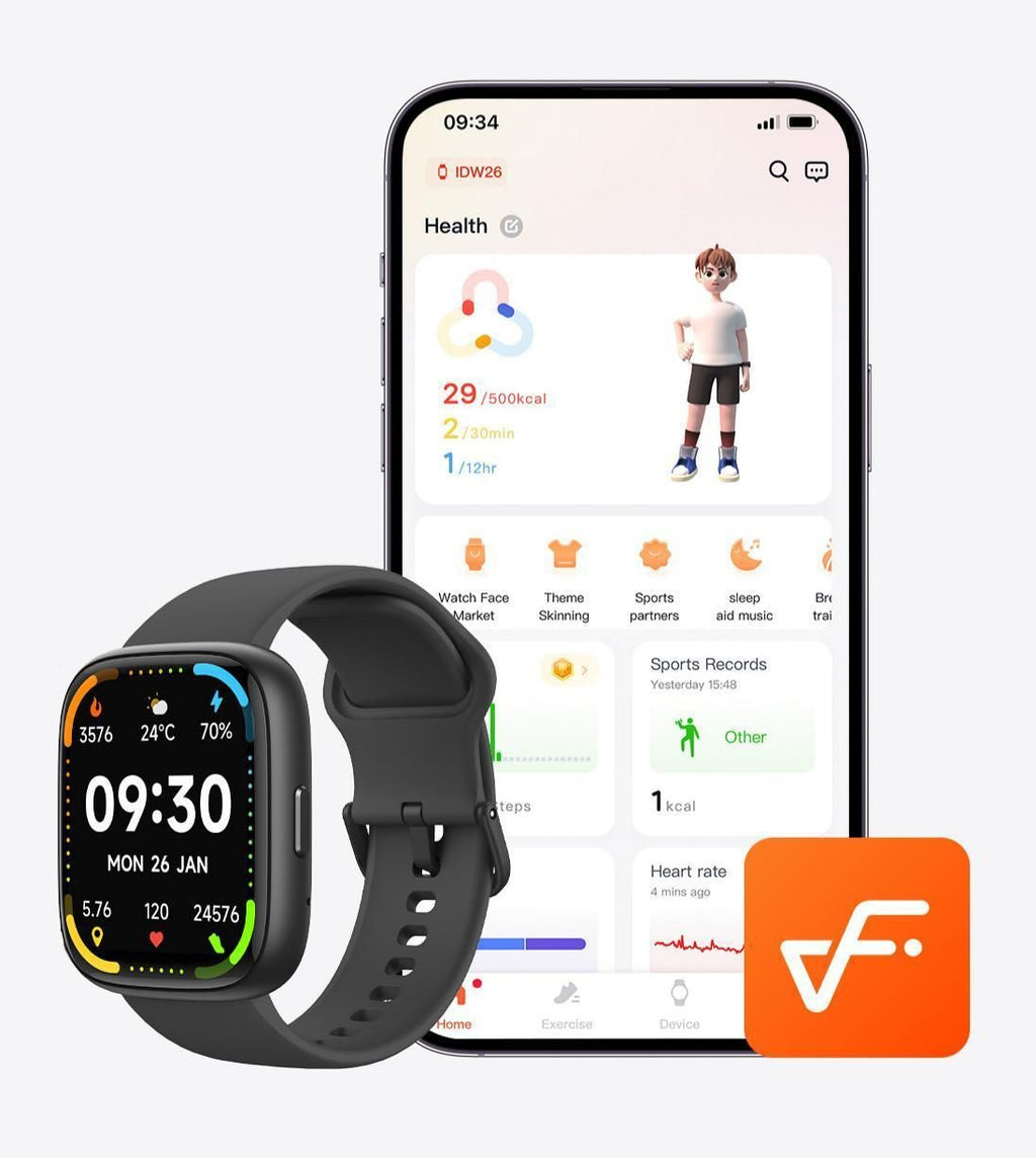 Black Unisex Health Monitoring Smart Watch with Call Function