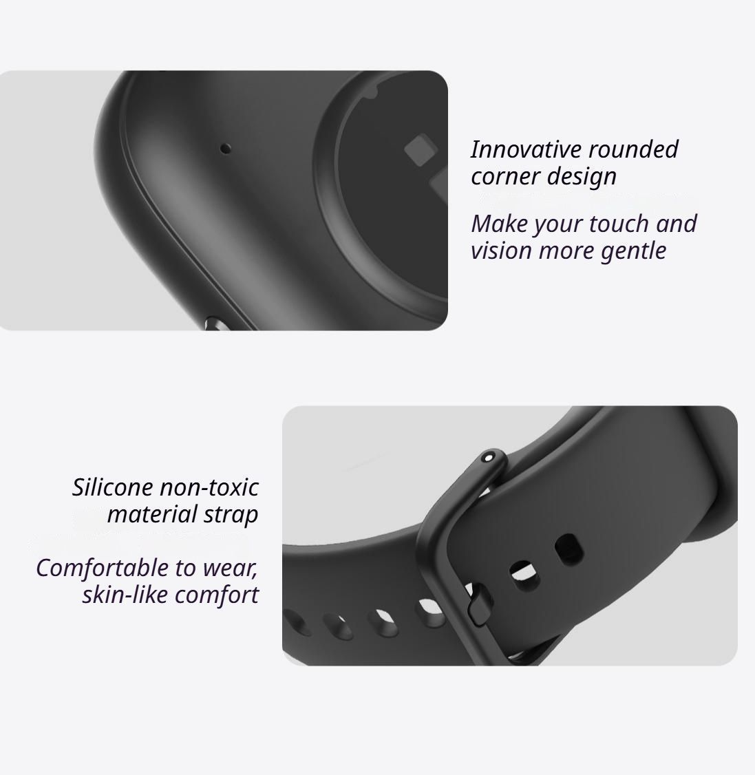 Black Unisex Health Monitoring Smart Watch with Call Function