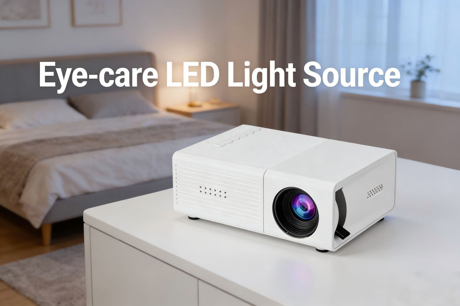 White M3S 1080P Mini Projector AU Plug Includes Manual