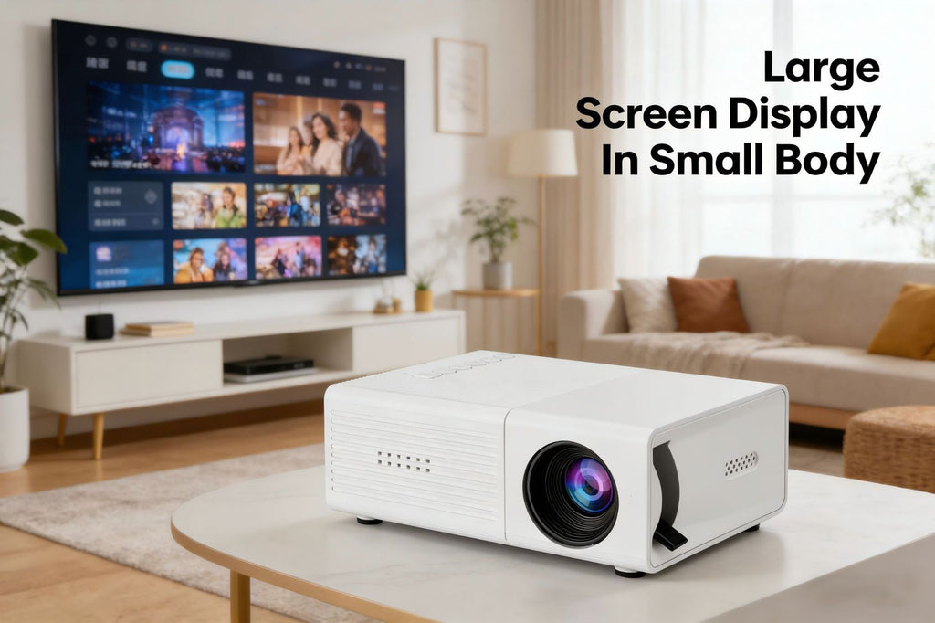 White M3S 1080P Mini Projector AU Plug Includes Manual