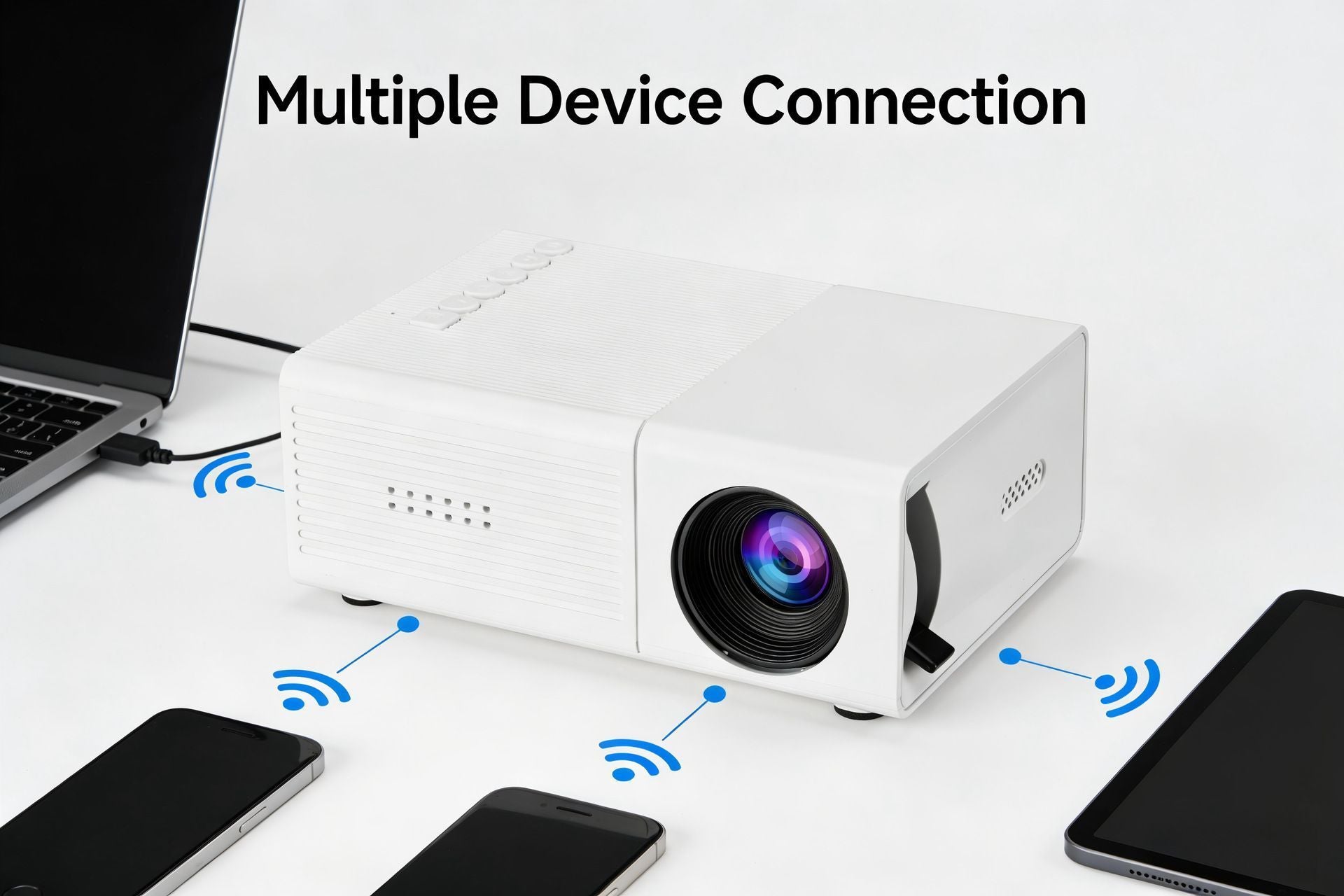 White M3S 1080P Mini Projector USB-Powered Version Includes Manual