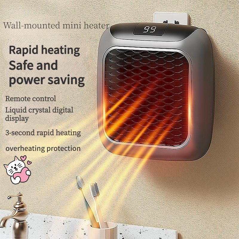 3-Second Heat Wall-Mounted Heater! Safe, Silent, Winter's "Little Sun"(GREEN)