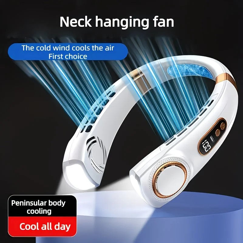 New Neck Hanging Fan Portable Mini USB Fan Personal Cooling Turbine Small Charging Quiet Lazy-Friendly.pink