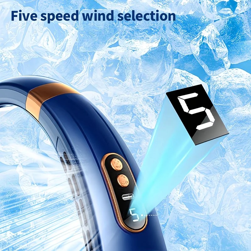 New Neck Hanging Fan Portable Mini USB Fan Personal Cooling Turbine Small Charging Quiet Lazy-Friendly.pink