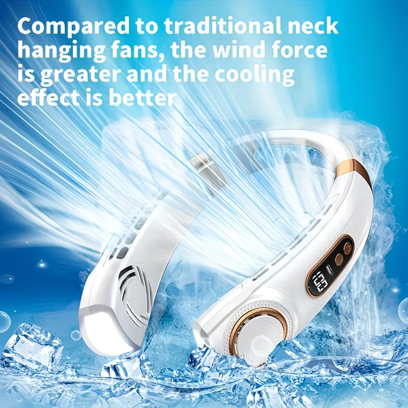 New Neck Hanging Fan Portable Mini USB Fan Personal Cooling Turbine Small Charging Quiet Lazy-Friendly.pink