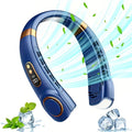 New Neck Hanging Fan Portable Mini USB Fan Personal Cooling Turbine Small Charging Quiet Lazy-Friendly.BLUE