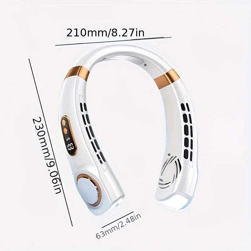 New Neck Hanging Fan Portable Mini USB Fan Personal Cooling Turbine Small Charging Quiet Lazy-Friendly.Black