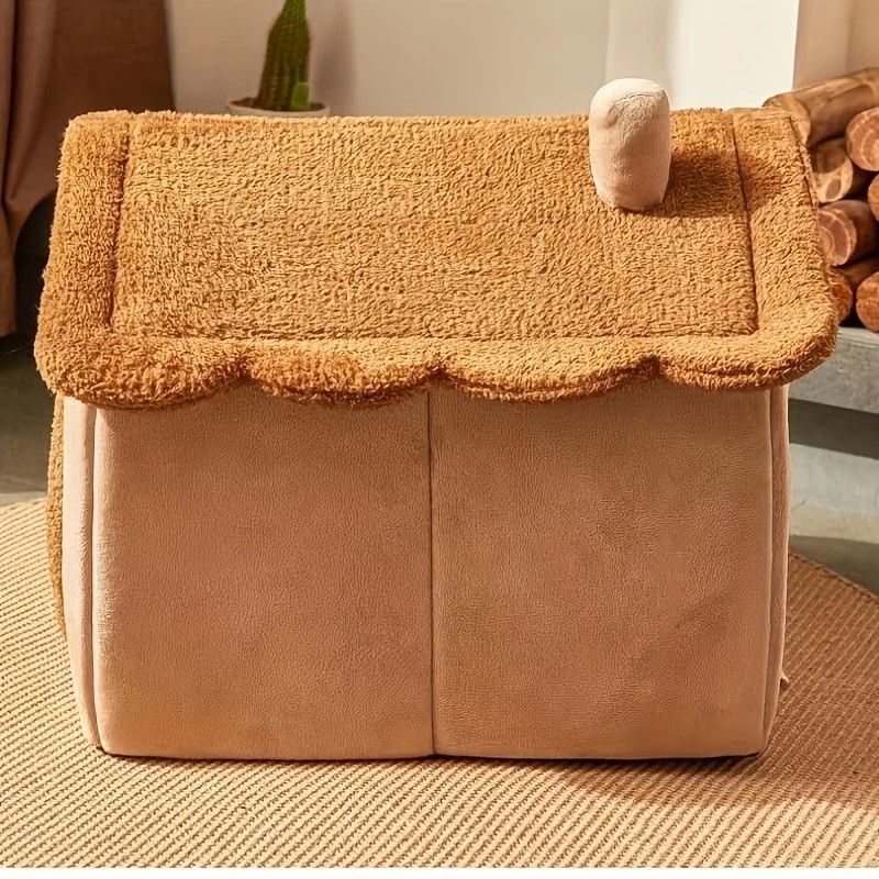 1 Pet Bed House for Cats, Detachable and Washable Cat House, Soft and Warm Winter Cat Bed, Small Dog Cave Nest( NO: S)