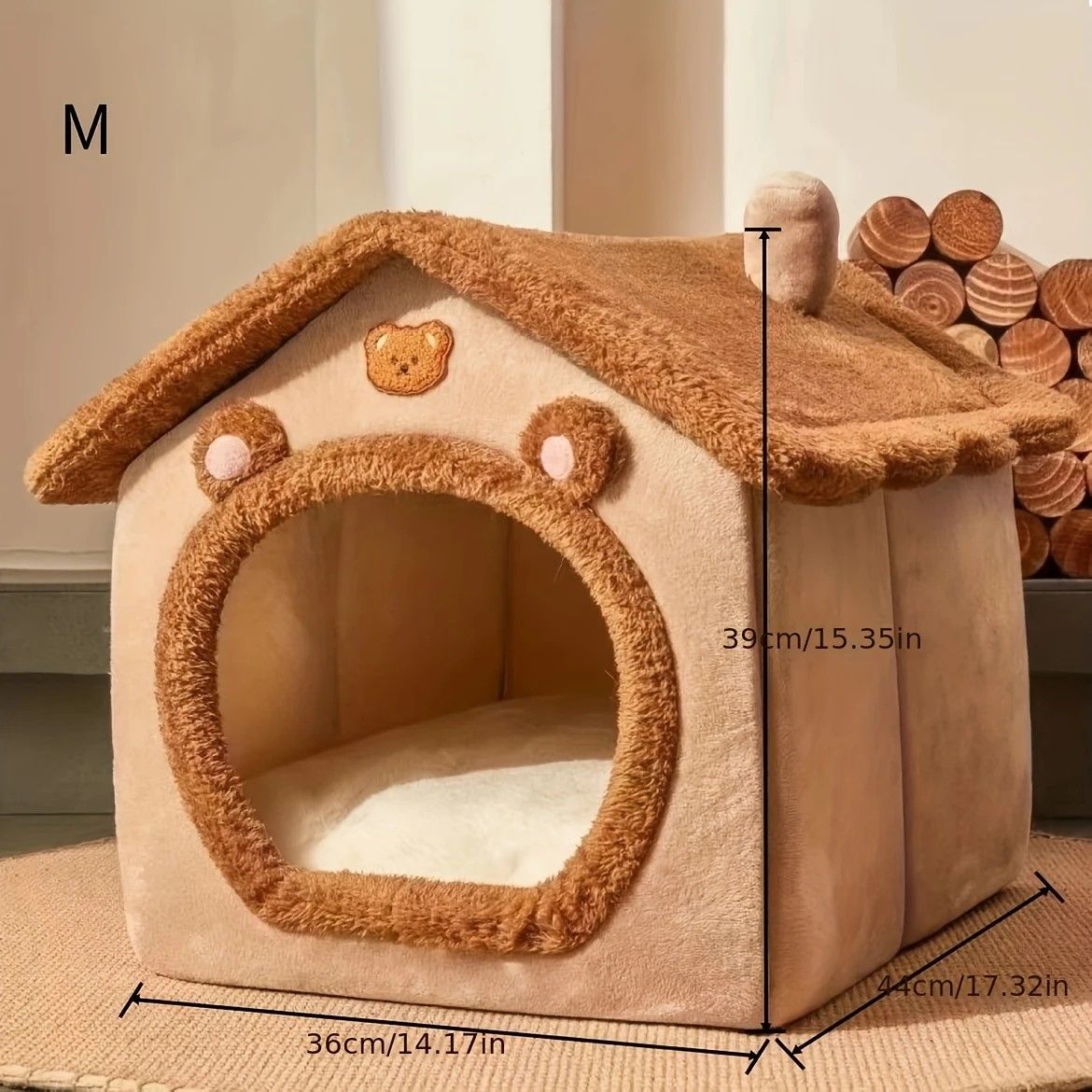 1 Pet Bed House for Cats, Detachable and Washable Cat House, Soft and Warm Winter Cat Bed, Small Dog Cave Nest( NO: S)