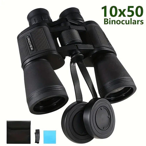 10x50 HD Binoculars - Wide Angle Large Eyepiece - Night Vision for Birdwatching Hiking Concerts - Lightweight & Portable（Black blade）