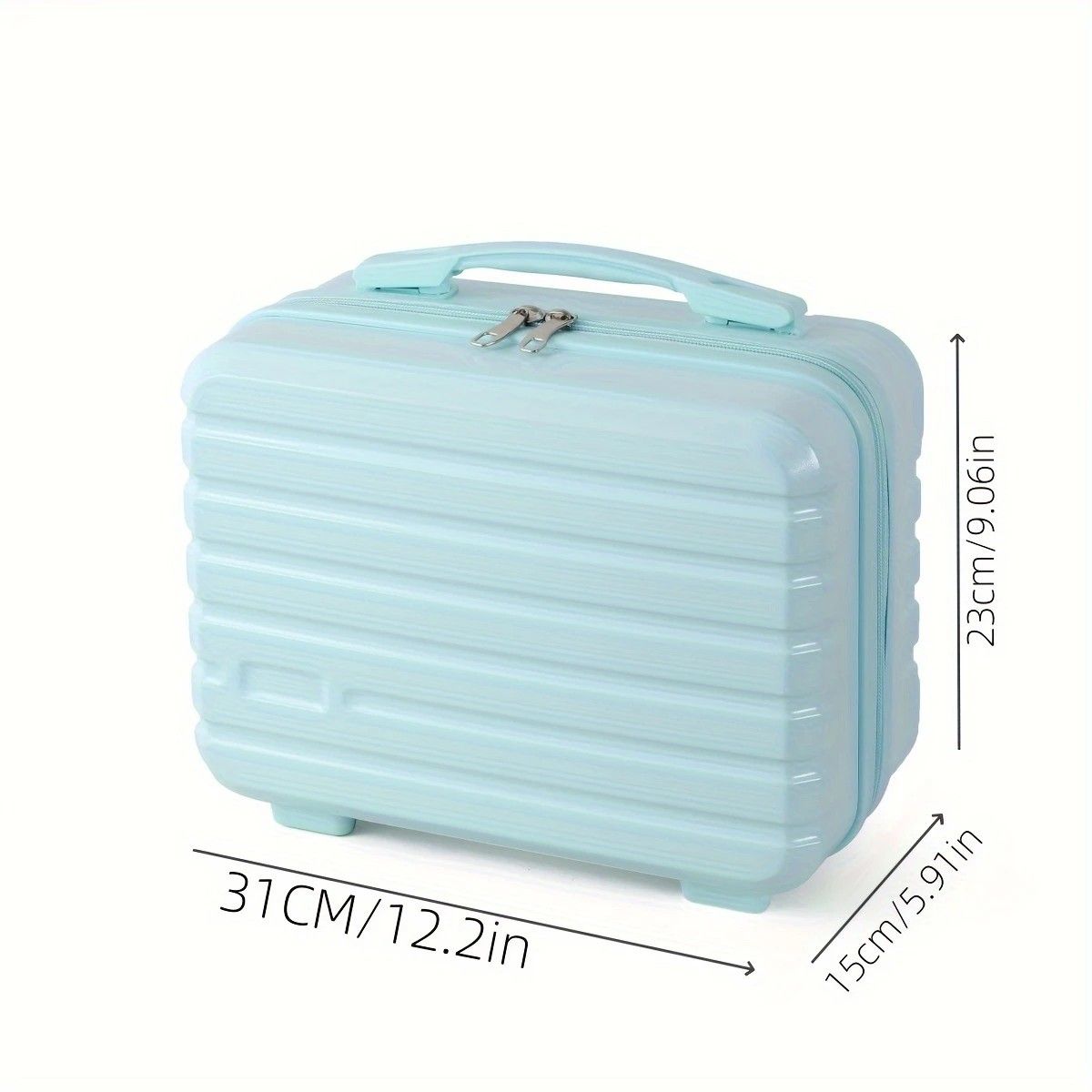 14 Inch Mini Makeup Case, Lightweight Cosmetic Travel Bag with Shoulder Strap & Zipper Closure(BLACK)
