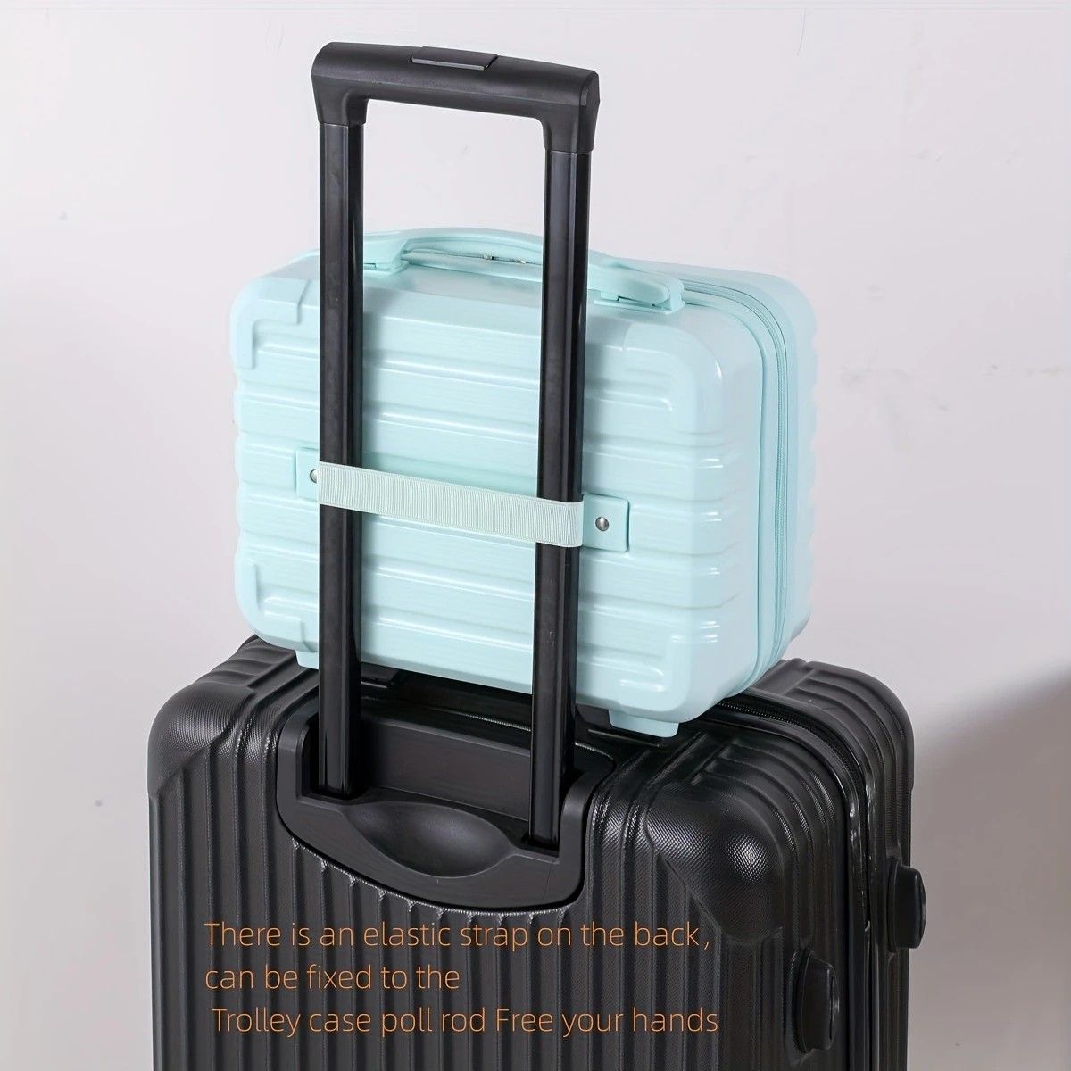 14 Inch Mini Makeup Case, Lightweight Cosmetic Travel Bag with Shoulder Strap & Zipper Closure(BLACK)