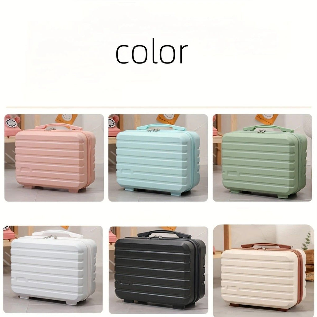 14 Inch Mini Makeup Case, Lightweight Cosmetic Travel Bag with Shoulder Strap & Zipper Closure(GREEN)