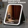 LED Makeup Mirror with Lights, 3 Color Modes Touch Control, Rechargeable Travel Vanity Mirror(BLACK)