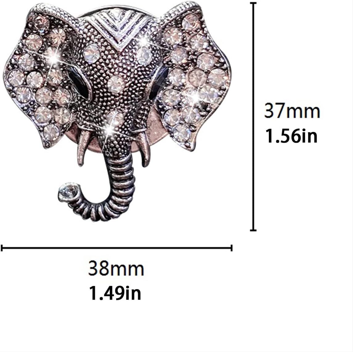 Bling Rhinestone Elephants Head Car Air Vent Clip Dashboard Outlet Clip Air Freshener Vent Clips Decorative Cute Car Decor
